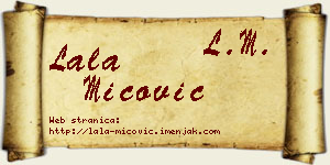 Lala Mićović vizit kartica